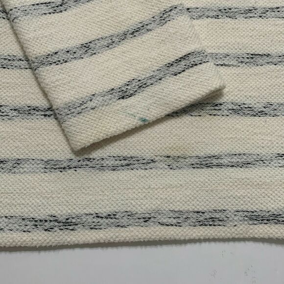 Loft Pullover Sweater Small Womens Ivory Black Striped Cowl neck Texture - Picture 8 of 11